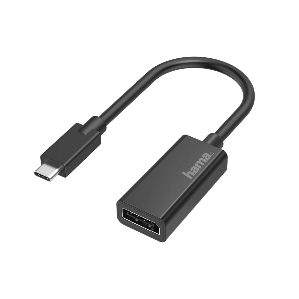 HAMA USB 2.0 Type C DisplayPort Transformator Schwarz 15cm 200314