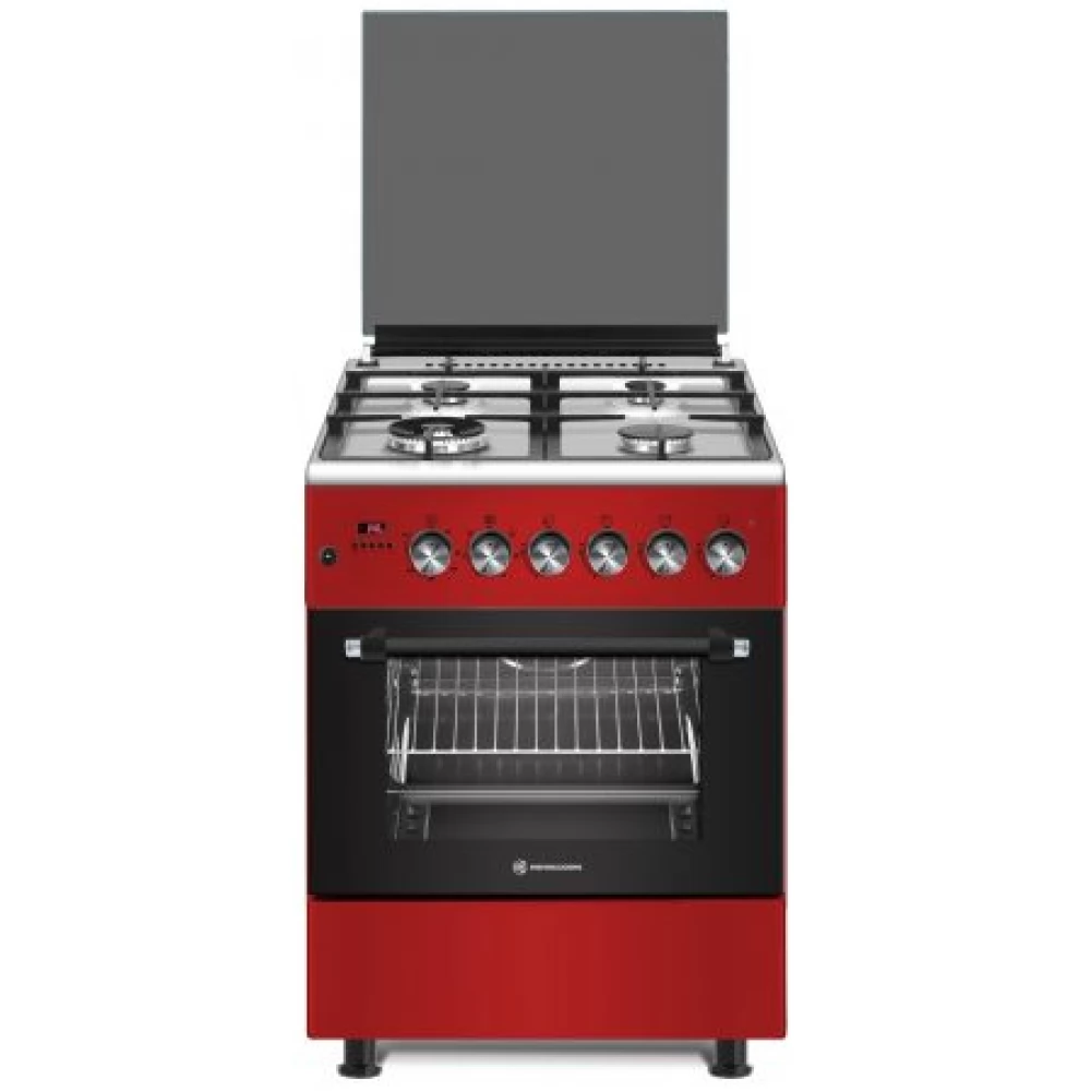 NOVACOOK F6TS40E6 RD Exclusive line Tűzhely kombinált gázos 66 l meggypiros