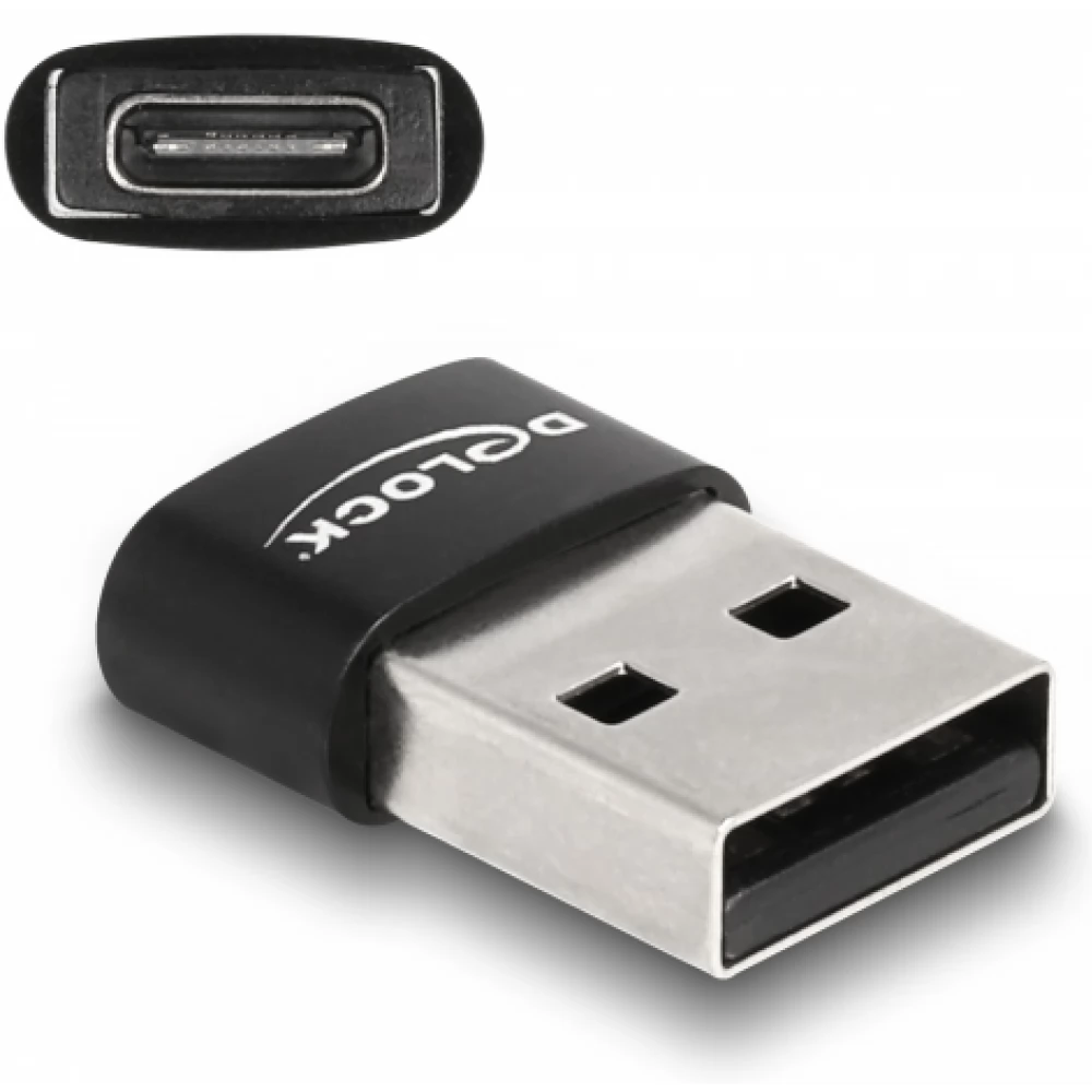 DELOCK USB 2.0 Type C Átalakító Fekete 3cm 60002