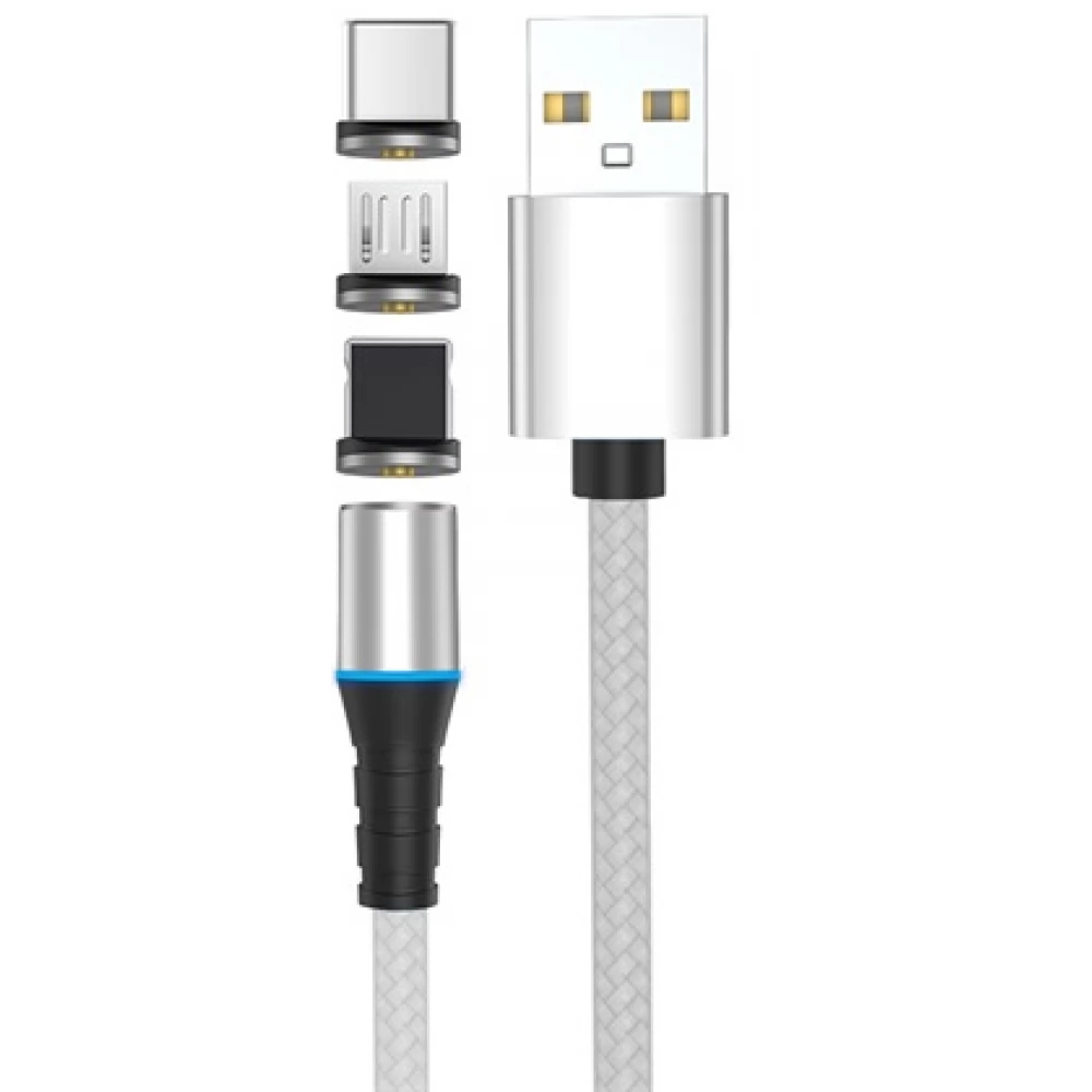 STANSSON USB Lightning + Micro USB + USB Type C Converter White 1m CL-158