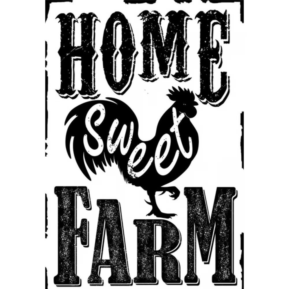PF Home Sweet Farm 20x30 cm-es retro dekor fémtábla