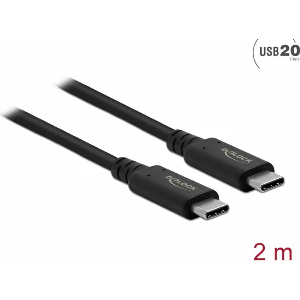 DELOCK USB 4.0 Type C Connector Black 2m 86980