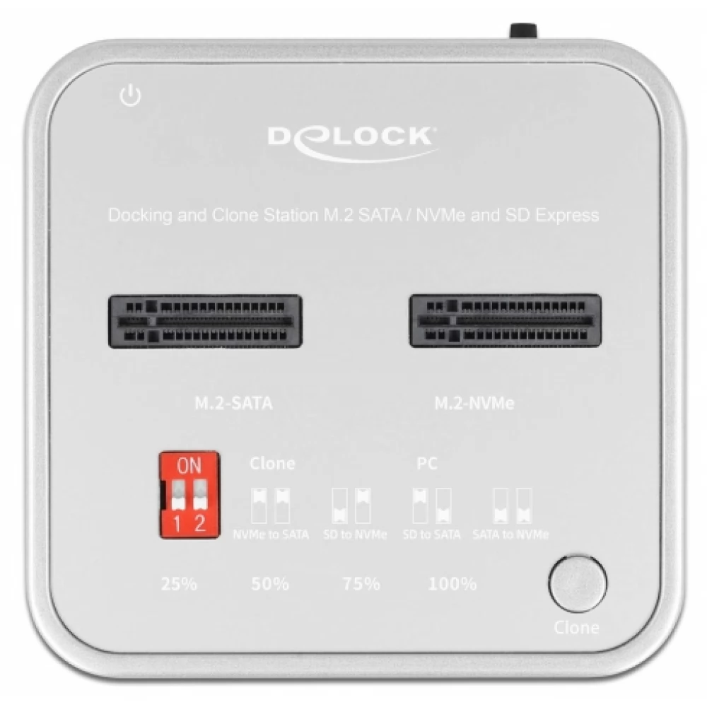 DELOCK Docking station station 1 x M.2 NVMe SSD + 1 x M.2 SATA SSD