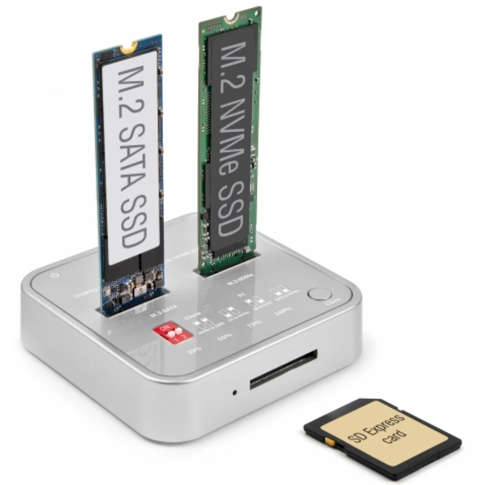 DELOCK Docking station station 1 x M.2 NVMe SSD + 1 x M.2 SATA SSD