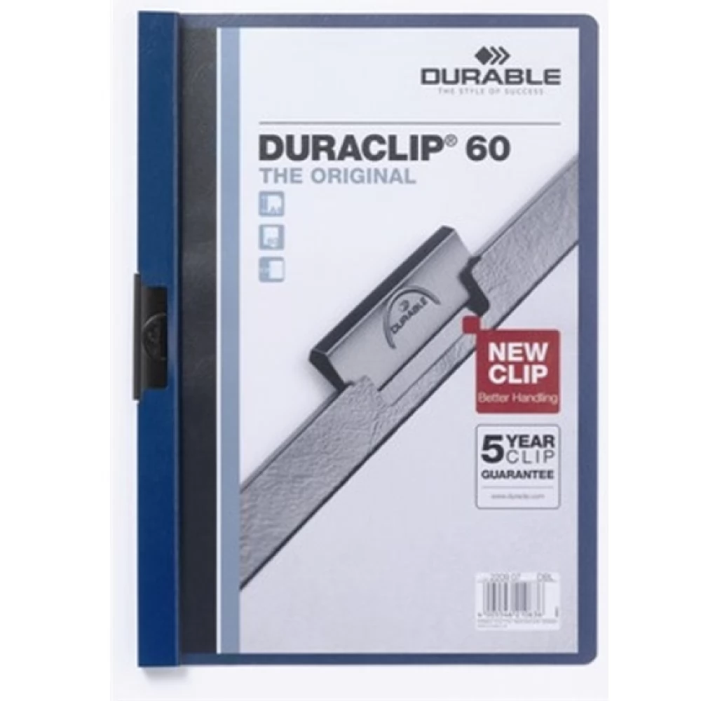 DURABLE 2209-07 self-binder klipes A4 DURACLIP® 60 dark blue