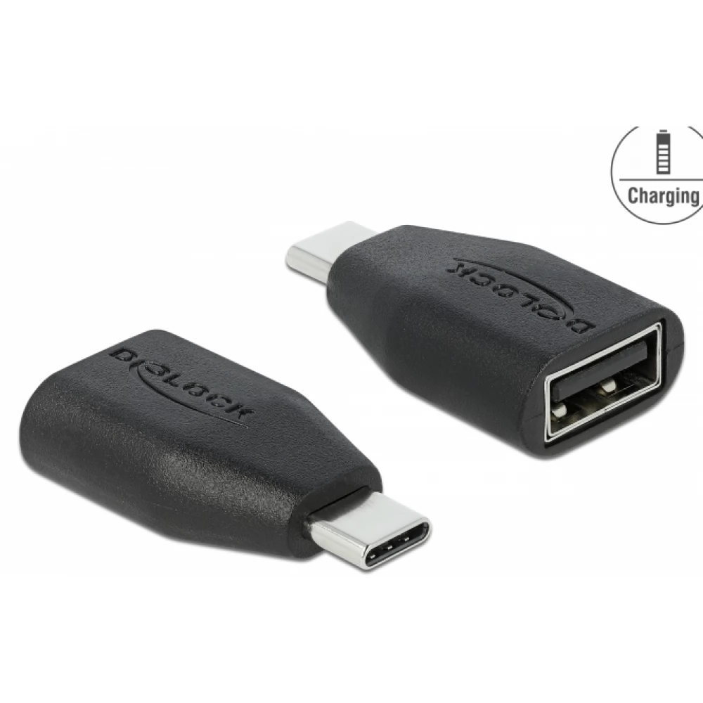 DELOCK USB 2.0 Type C Átalakító Fekete 3cm 66528