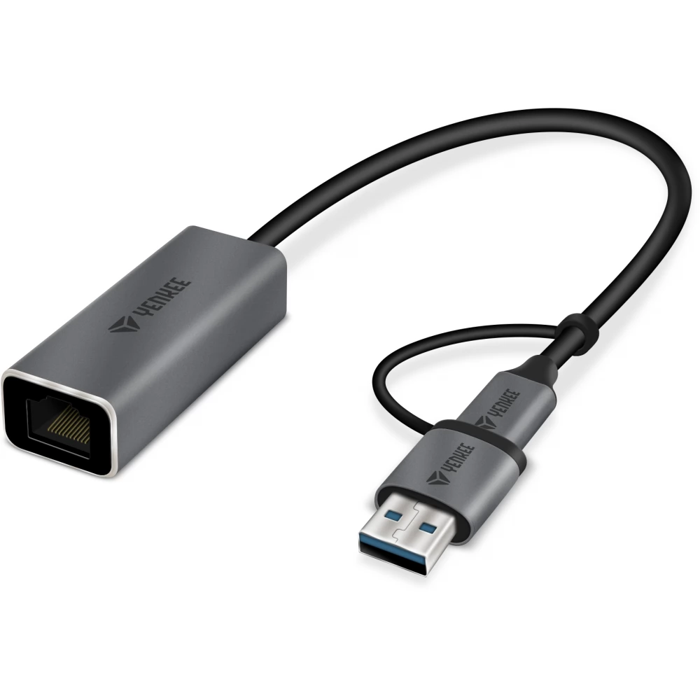 YENKEE YTC 013 USB 3.0 + Type C LAN converter 1Gbps black