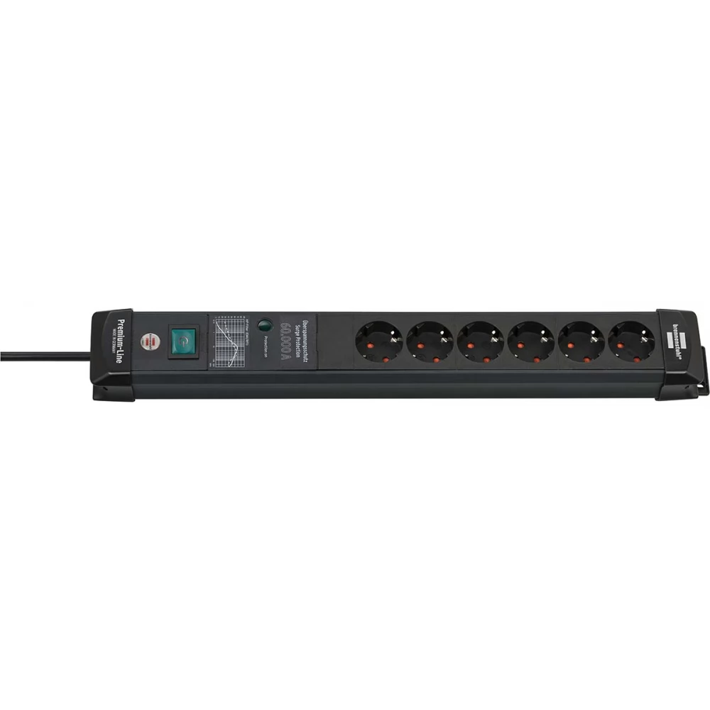BRENNENSTUHL Premium-Line 60.000A distributor excess voltage protection 6 utas black 3m H05VV-F 3G1.5