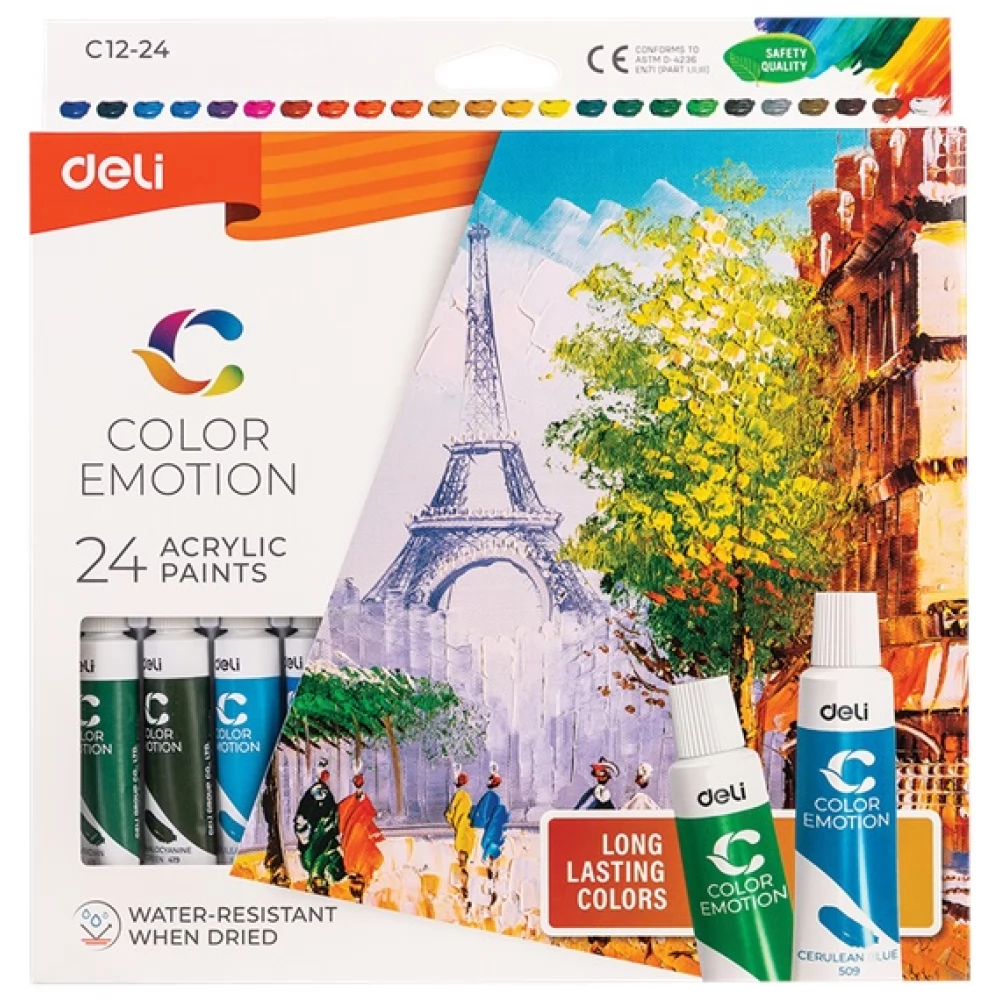DELI Color Emotion (gouache) 12ml tempera stock 24 different color