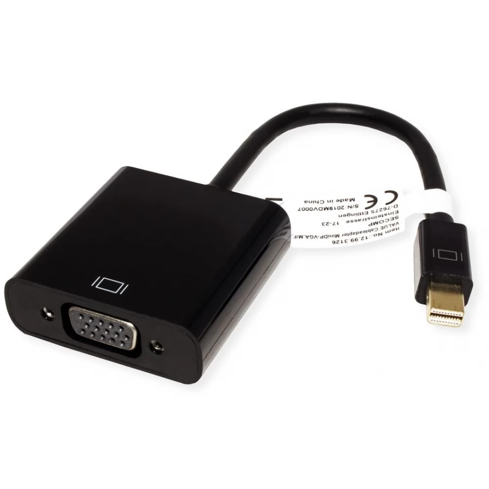 VALUELINE Mini DisplayPort VGA/D-Sub Convertor Negru 10cm 12.99.3126