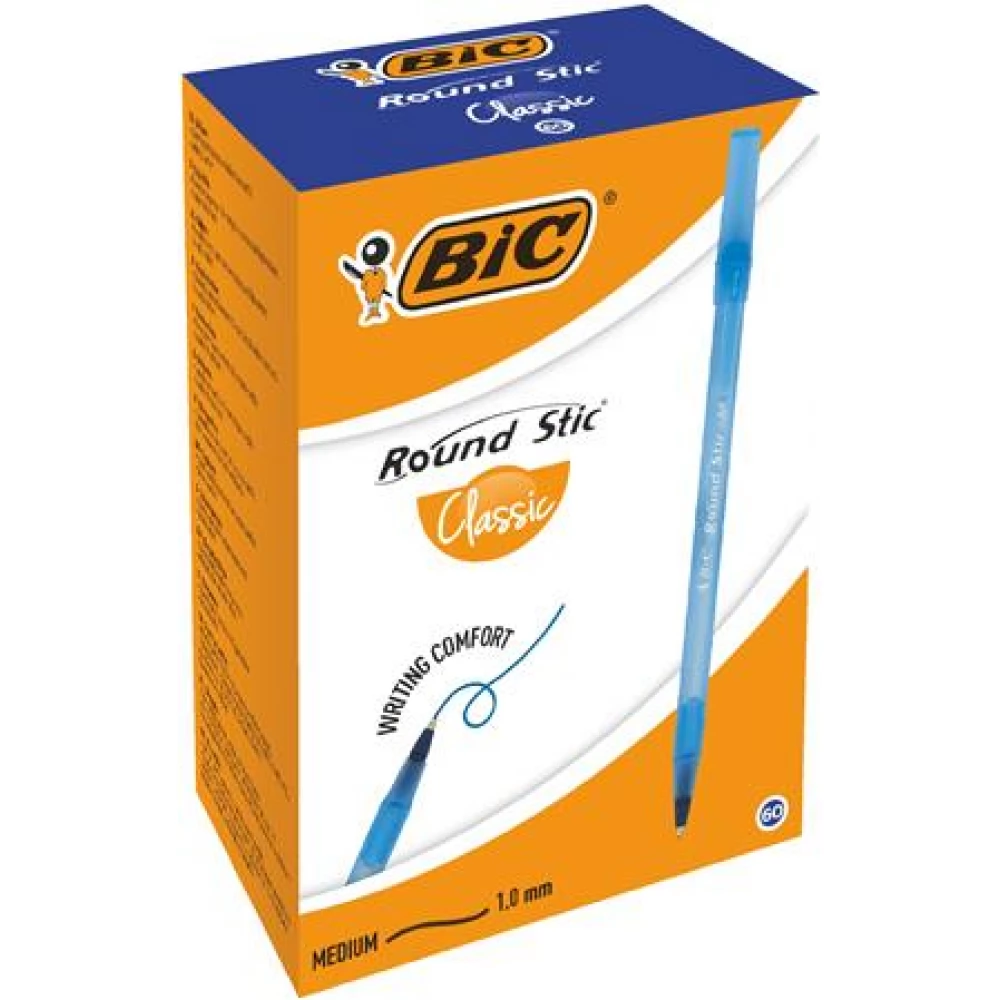 BIC Round Stic Classic Pen 0.32 mm cap blue 60 pcs