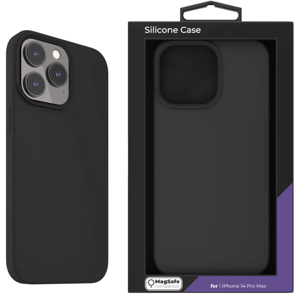 NEXT ONE Silicon MagSafe toc iPhone 14 Pro Max negru