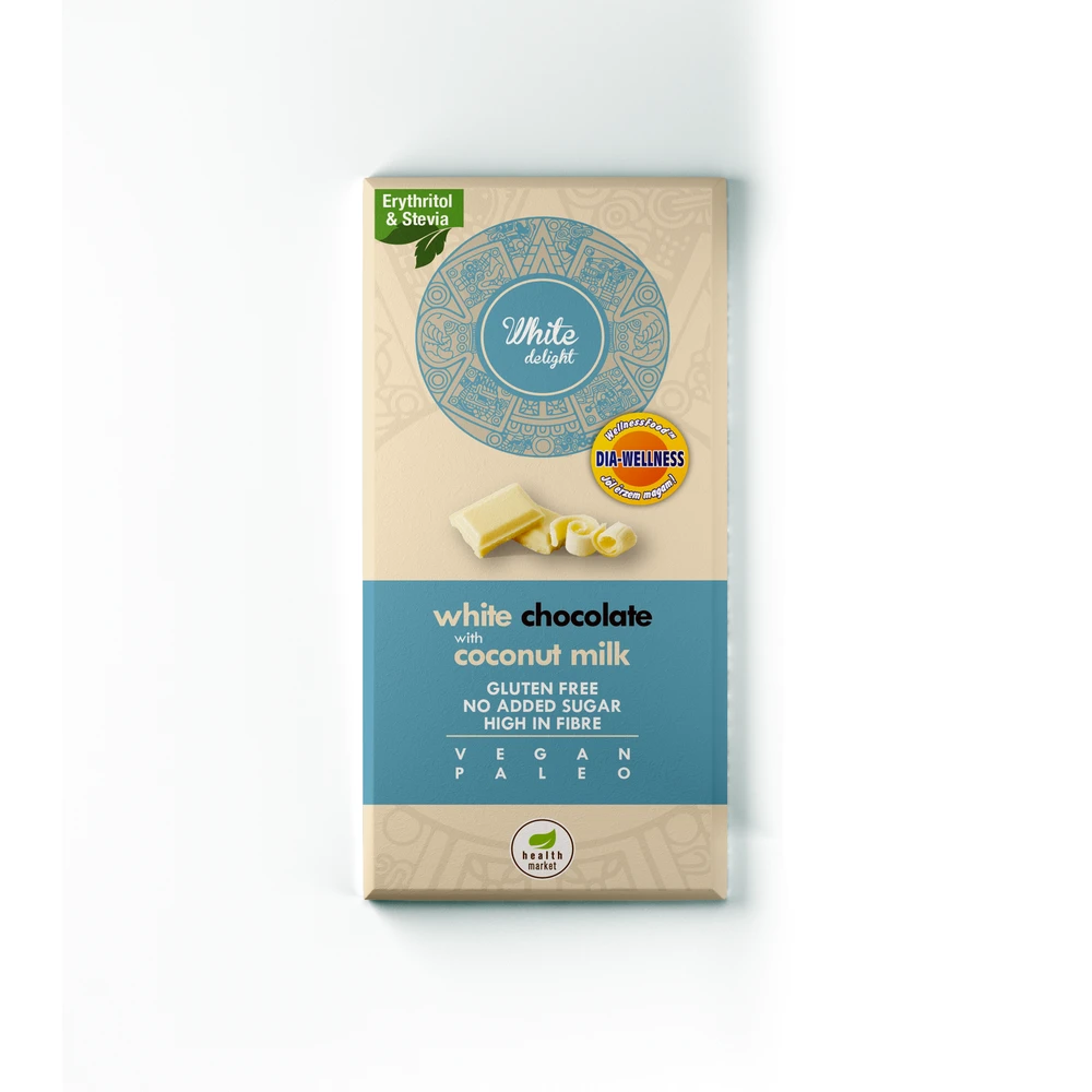 Health Market paleo white delight fehér tábla édesítőszerekkel 80 g