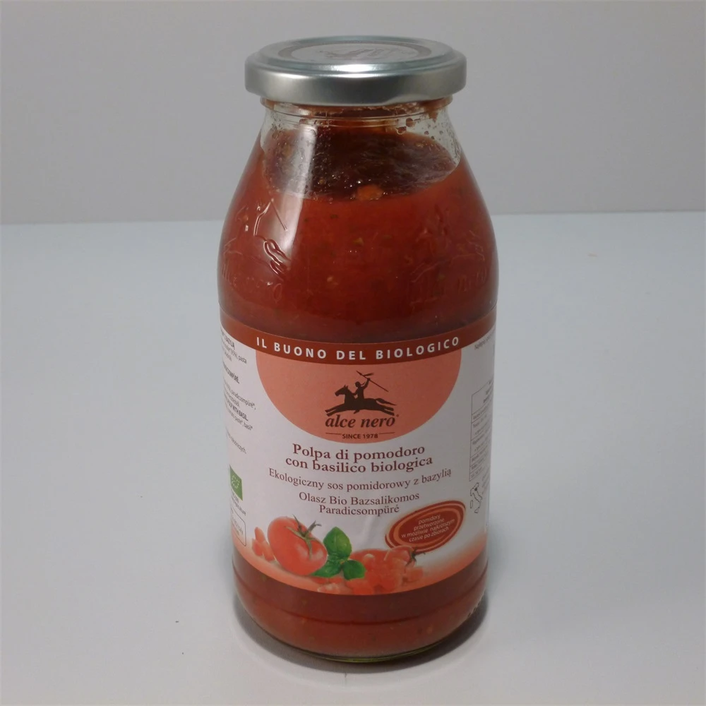 ALCE NERO Bio paradicsompüré bazsalikomos 500 g