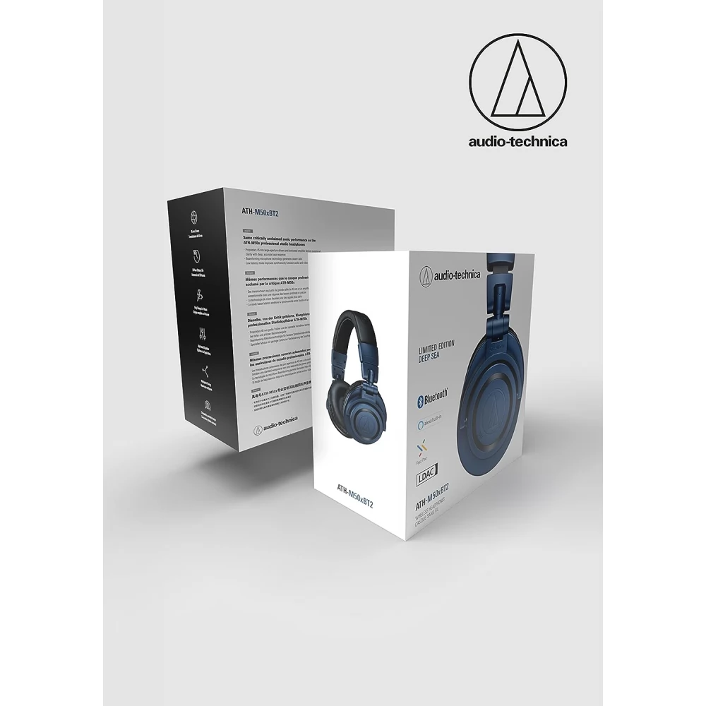 AUDIO TECHNICA ATH M50xBT2 Deep Sea Limited Edition Blue IPoncomp AUDIO TECHNICA ATH M50xBT2 Deep Sea Limited Edition Blue IPoncomp