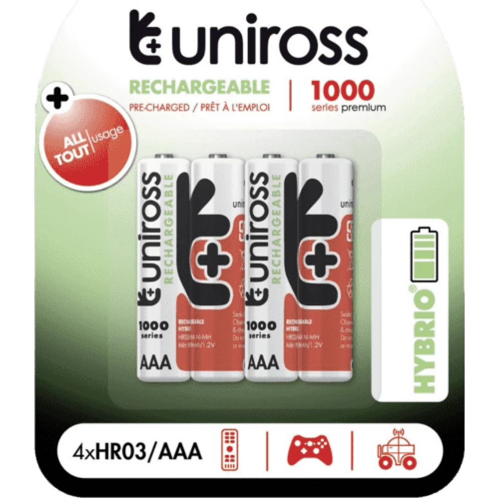 UNIROSS Hybrio mikro Stift Batterie (AAA) 1000mAh 4pcs