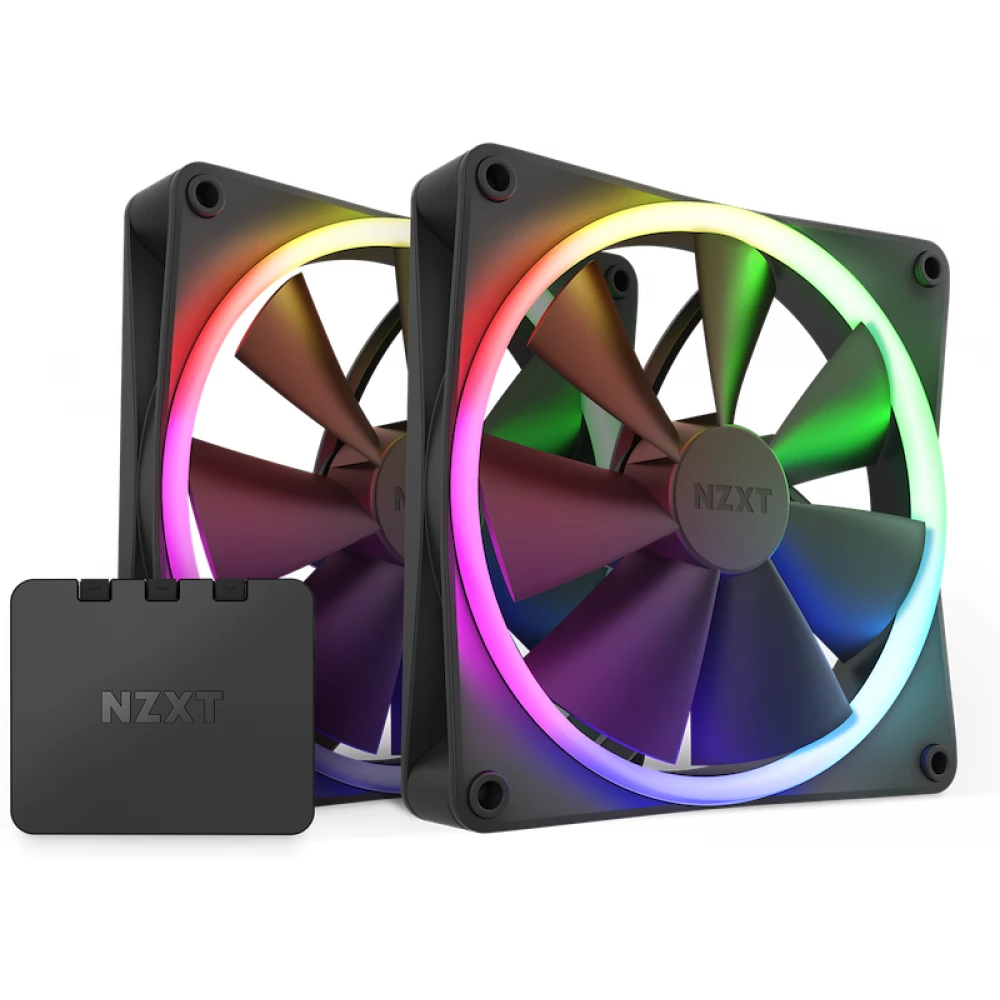 NZXT F140 RGB Twin Pack black 2 pieces set controller