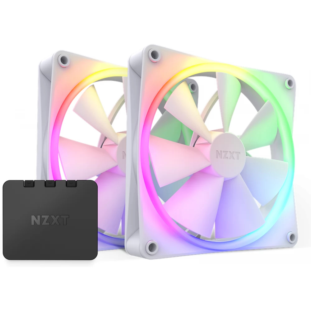 NZXT F140 RGB Twin Pack white 2 pieces set controller