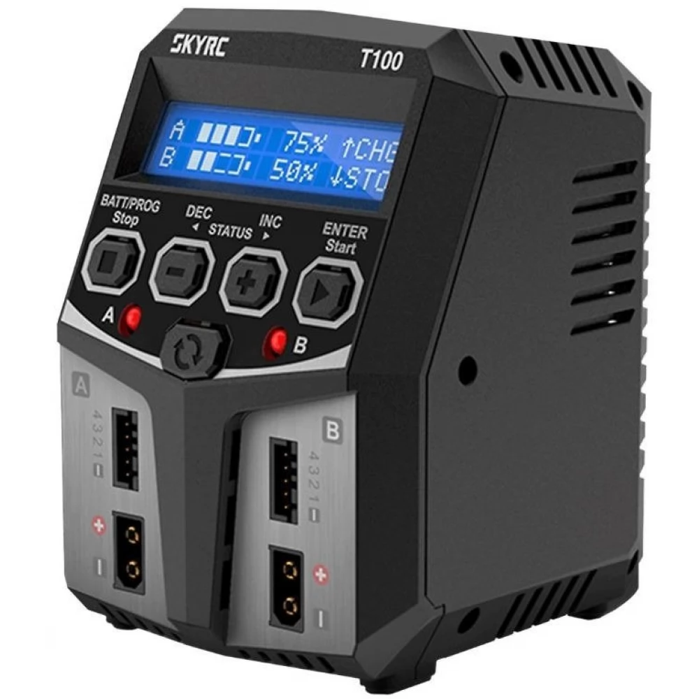SKYRC T100 2x50W akkumulátor töltő
