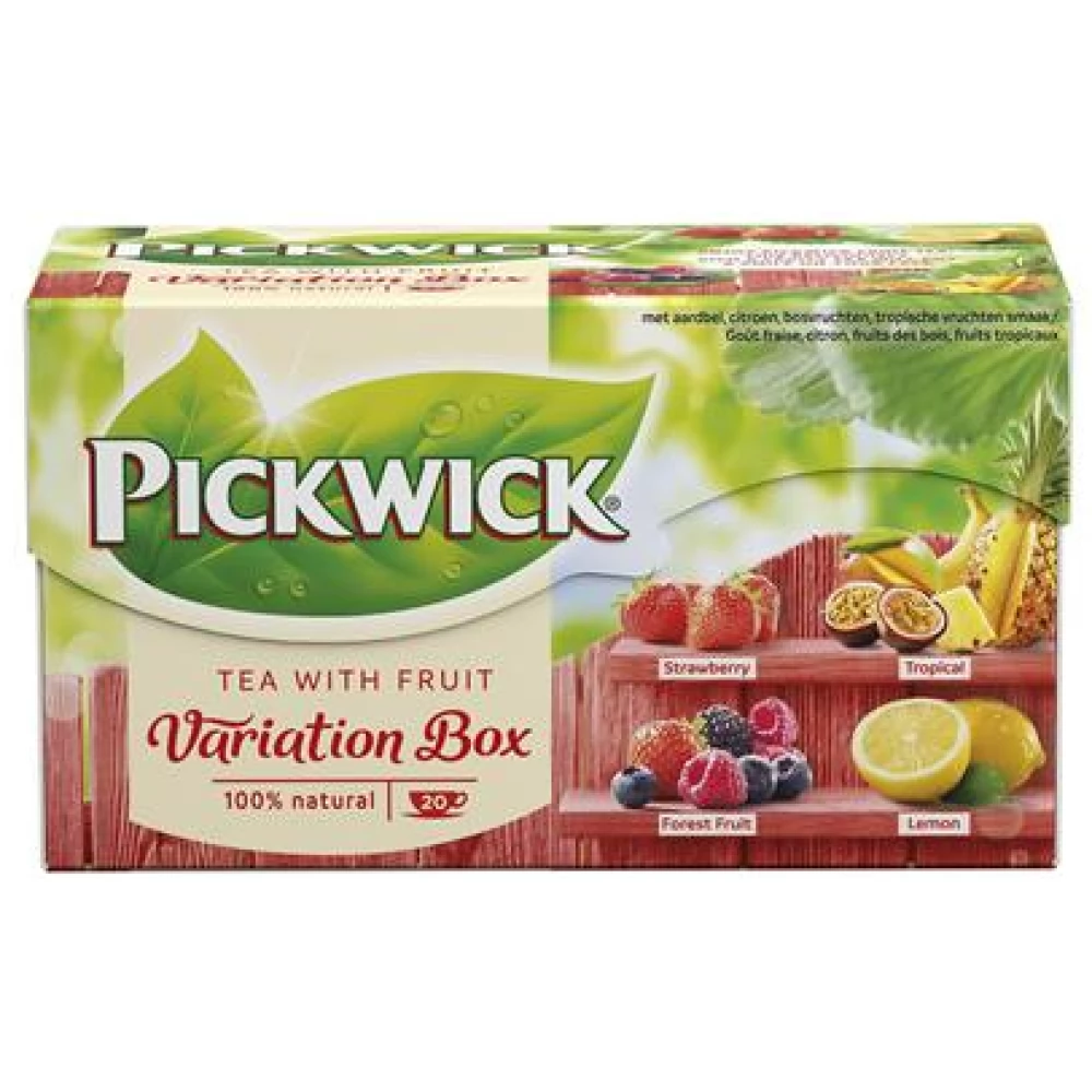 PICKWICK 4061438 Fekete tea Variációk piros eper trópusi gyümölcs erdei gyümölcs 20x1.5 g