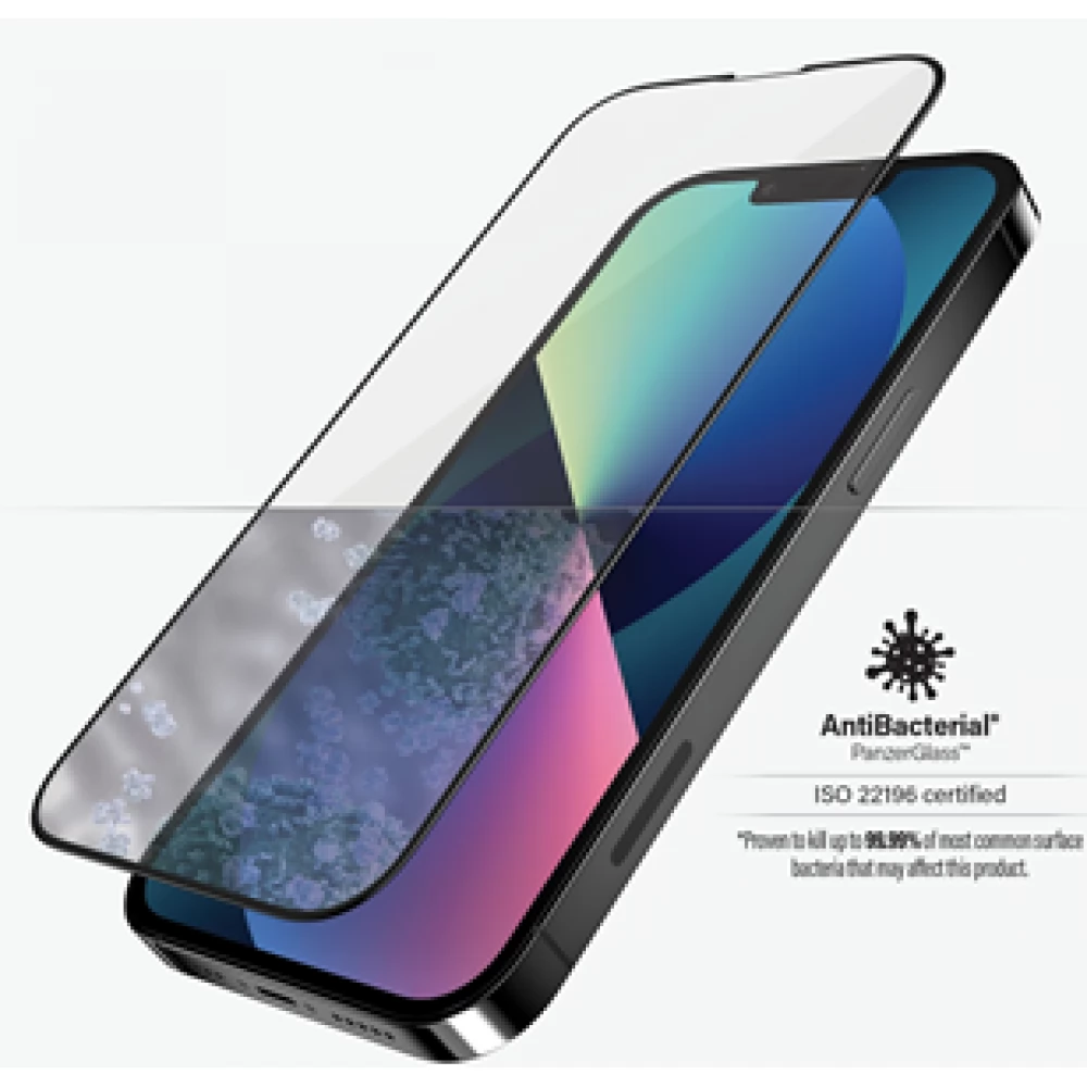 PANZERGLASS Screen Protector Case Friendly Antibacterial iPhone 13/13 Pro crno