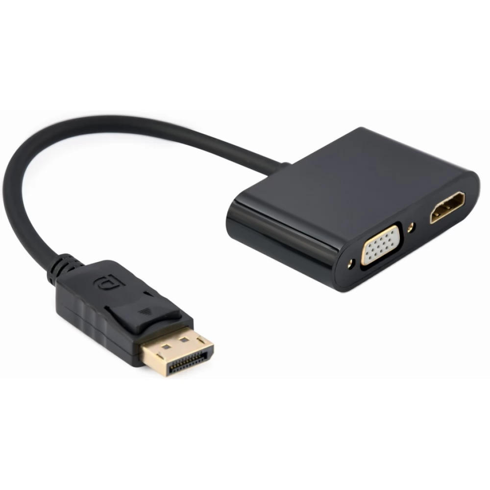 GEMBIRD DisplayPort 1.2/1.2a VGA/D-Sub + HDMI Átalakító Fekete 10cm A-DPM-HDMIFVGAF-01
