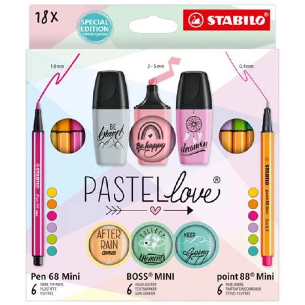 STABILO Mini World Pastellove Írószer Lager STABILO 18 anders Farbe