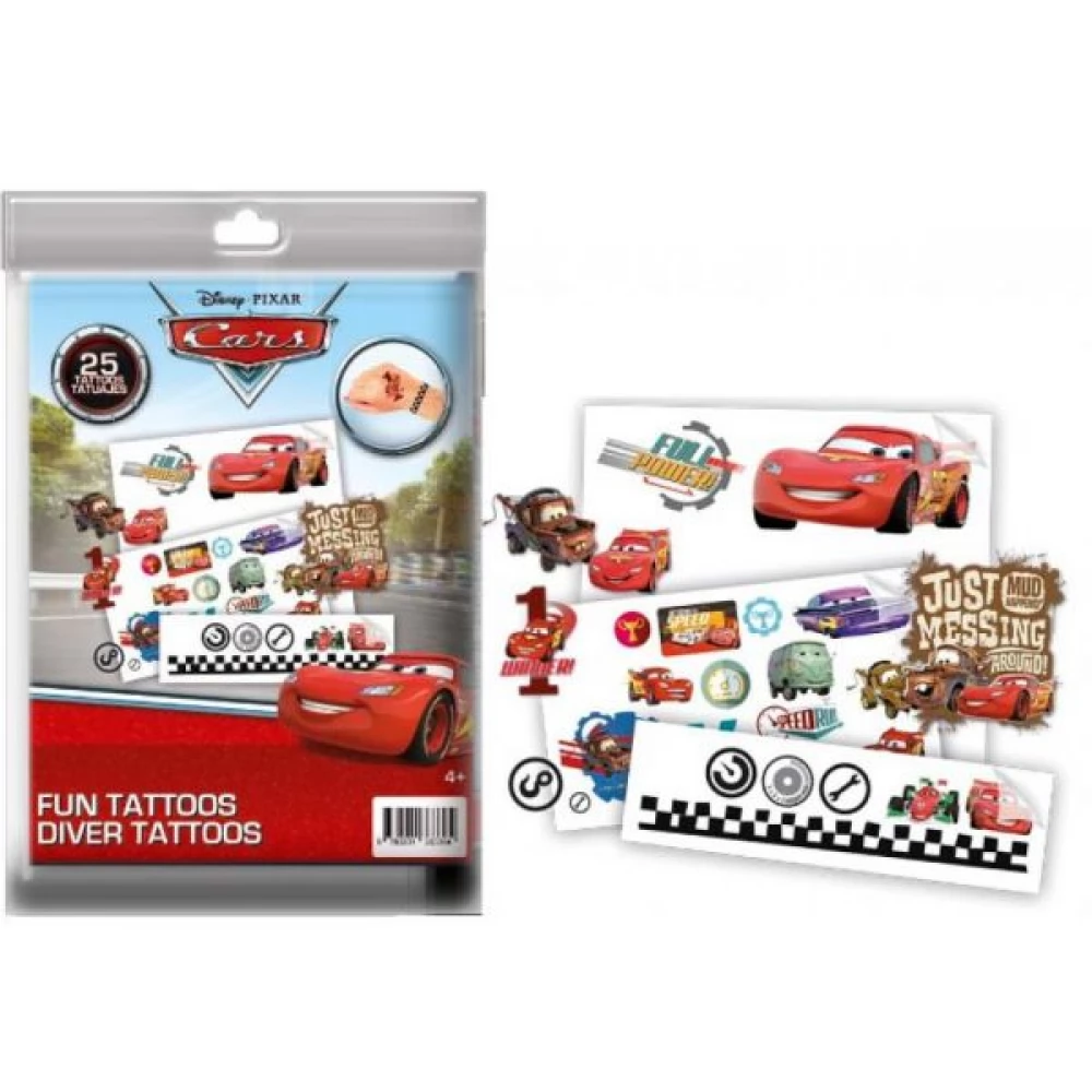 Cars tetováló sticker set 25 pieces