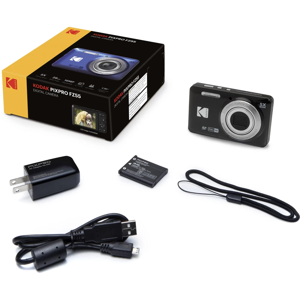 kodak pixpro fz55 ブラック Amazon.com : KODAK PIXPRO FZ55-BK 16MP CMOS Sensor Digital