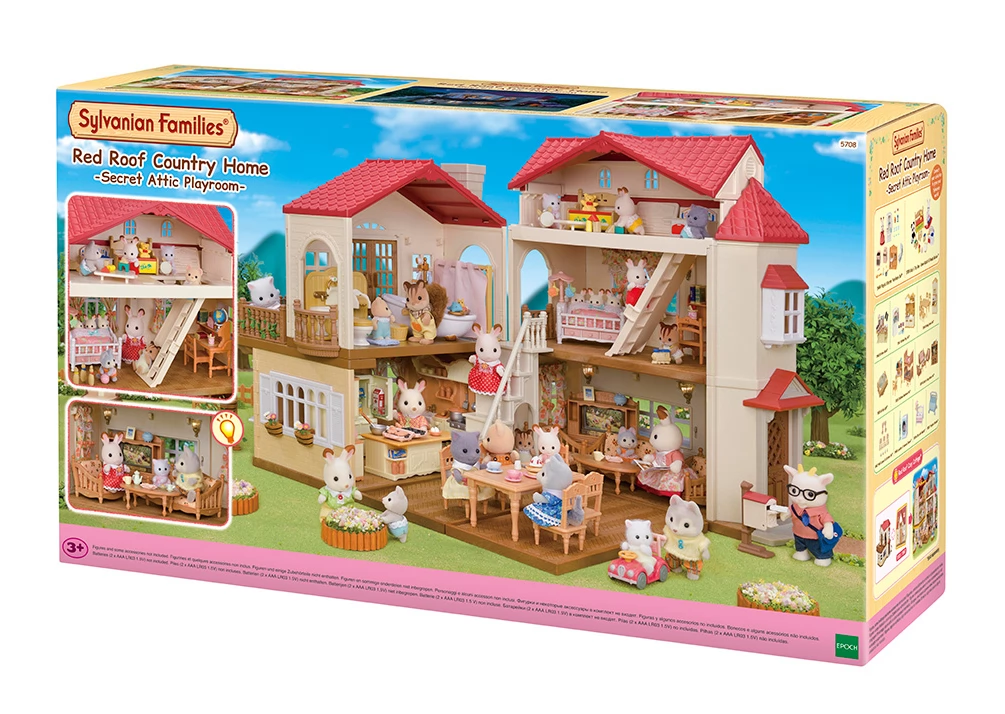 Grande Casa Deluxe Con Tetto Rosso &ndash; Sylvanian Families &ndash; EPOCH &ndash; Set Triple 2019
