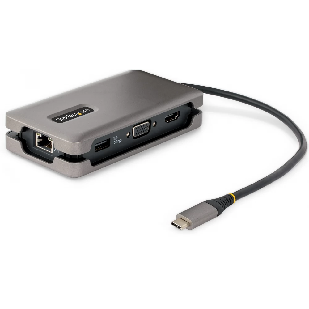 STARTECH HDMI/VGA - 4K 60Hz - 3-Port USB Hub - 100W Power Delivery Pass-Through - GbE - Travel Mini Docking Station