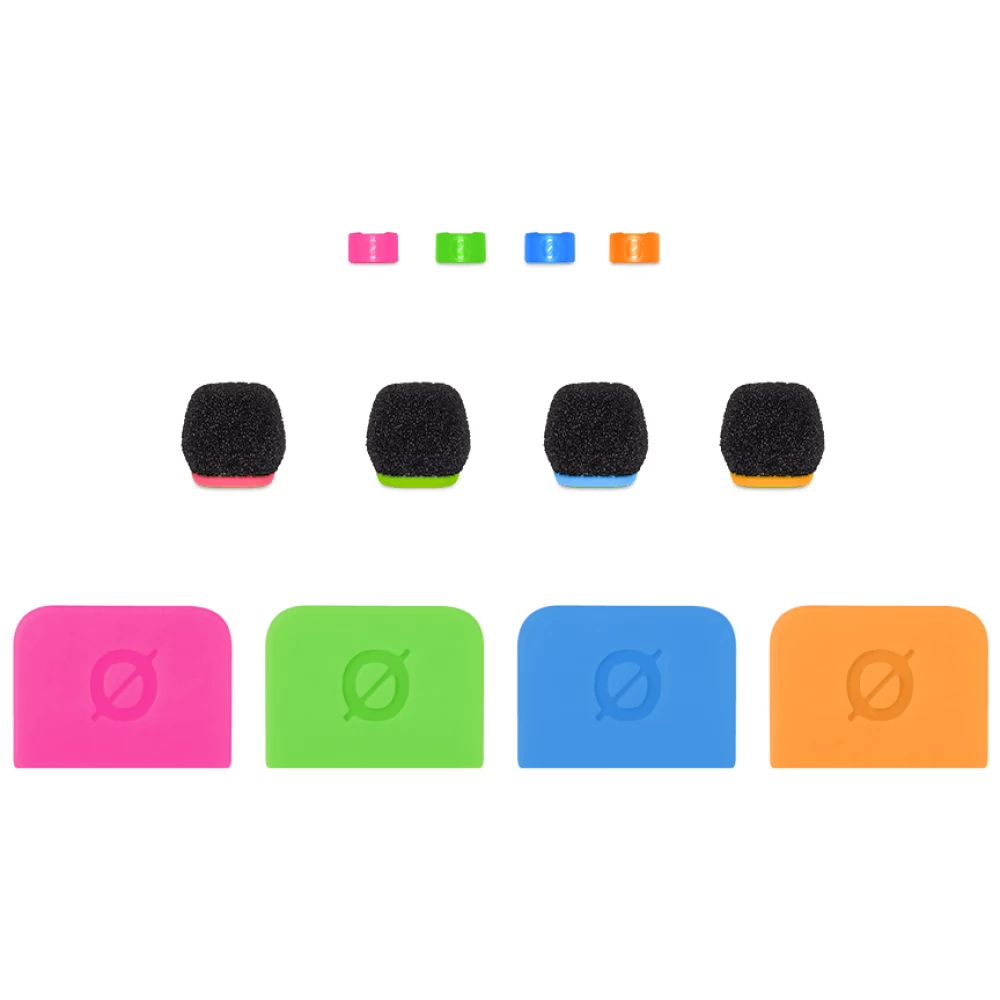 RODE COLORS3 színjelölt mikrofonszivacsok kábeljelölő gyűrűk csipesz címkék és öntapadós matricák WIGO-hoz és Lavalier II-höz 4db