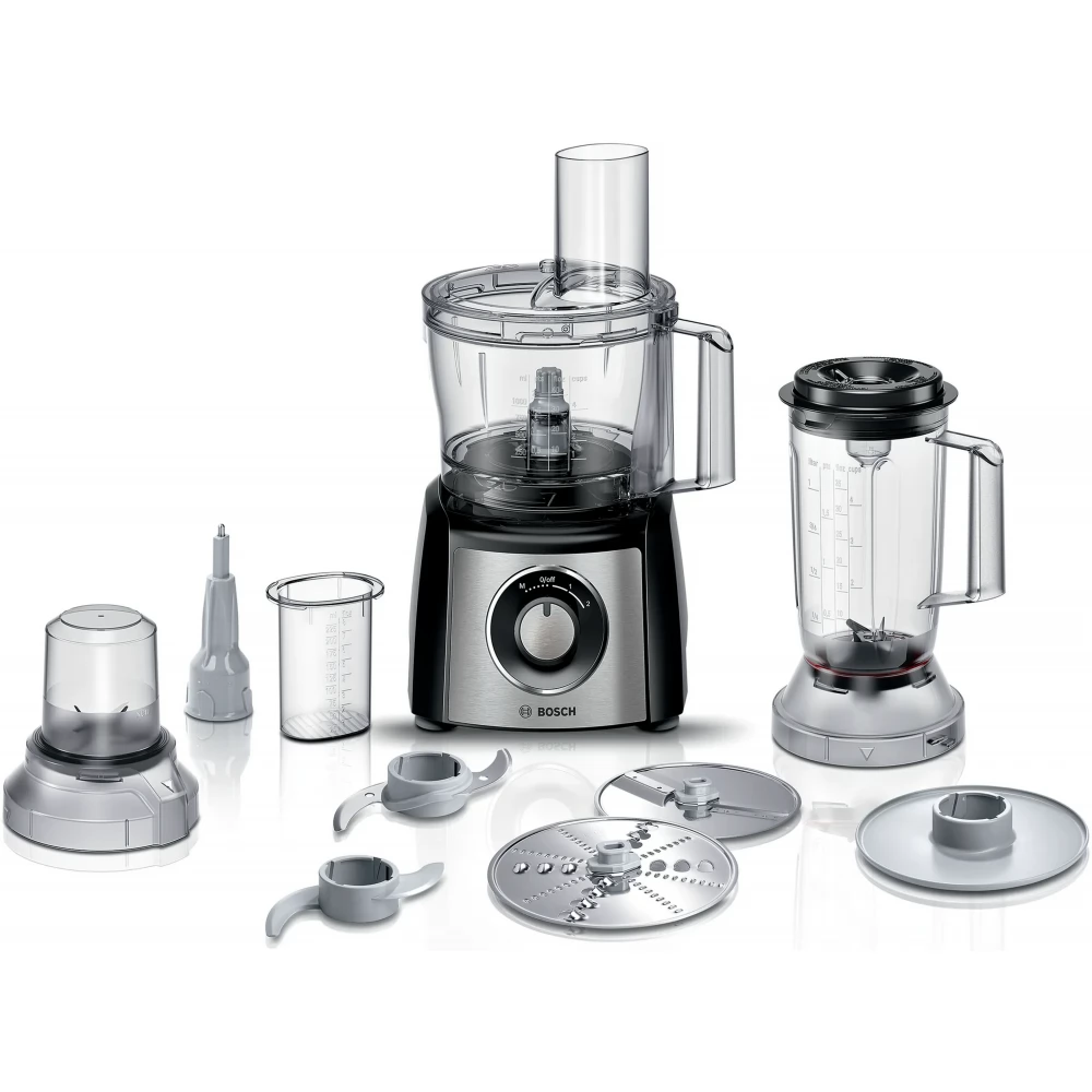 BOSCH MCM3501M MultiTalent Turmixgép / konyhai robotgép 800 W fekete / csiszolt rozsdamentes acél