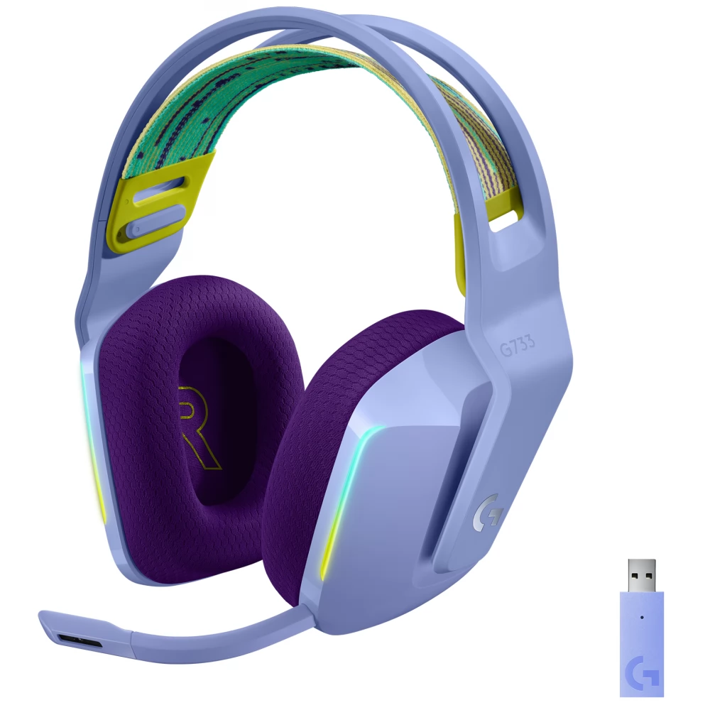 LOGITECH G733 Lightspeed Cablu fără gaming cască RGB Lila