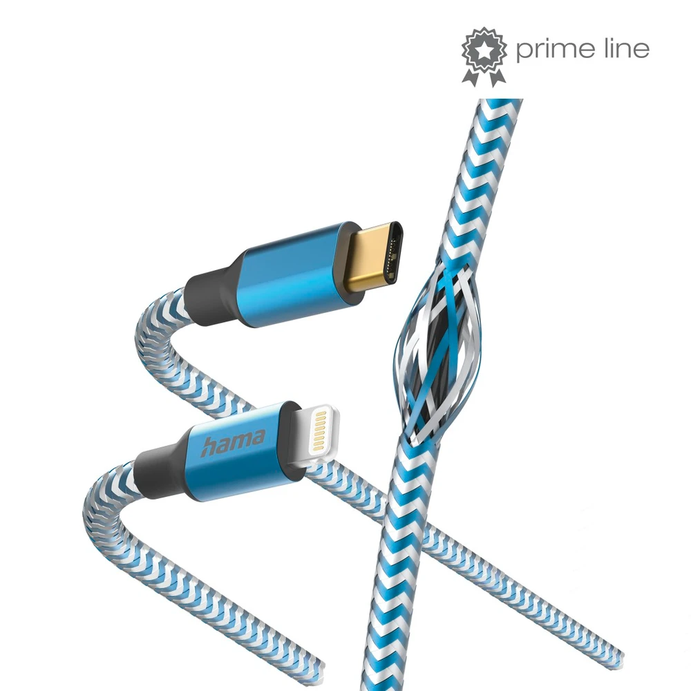 HAMA USB 2.0 Type C Lightning Töltő/adat Kék 1.5m 201561