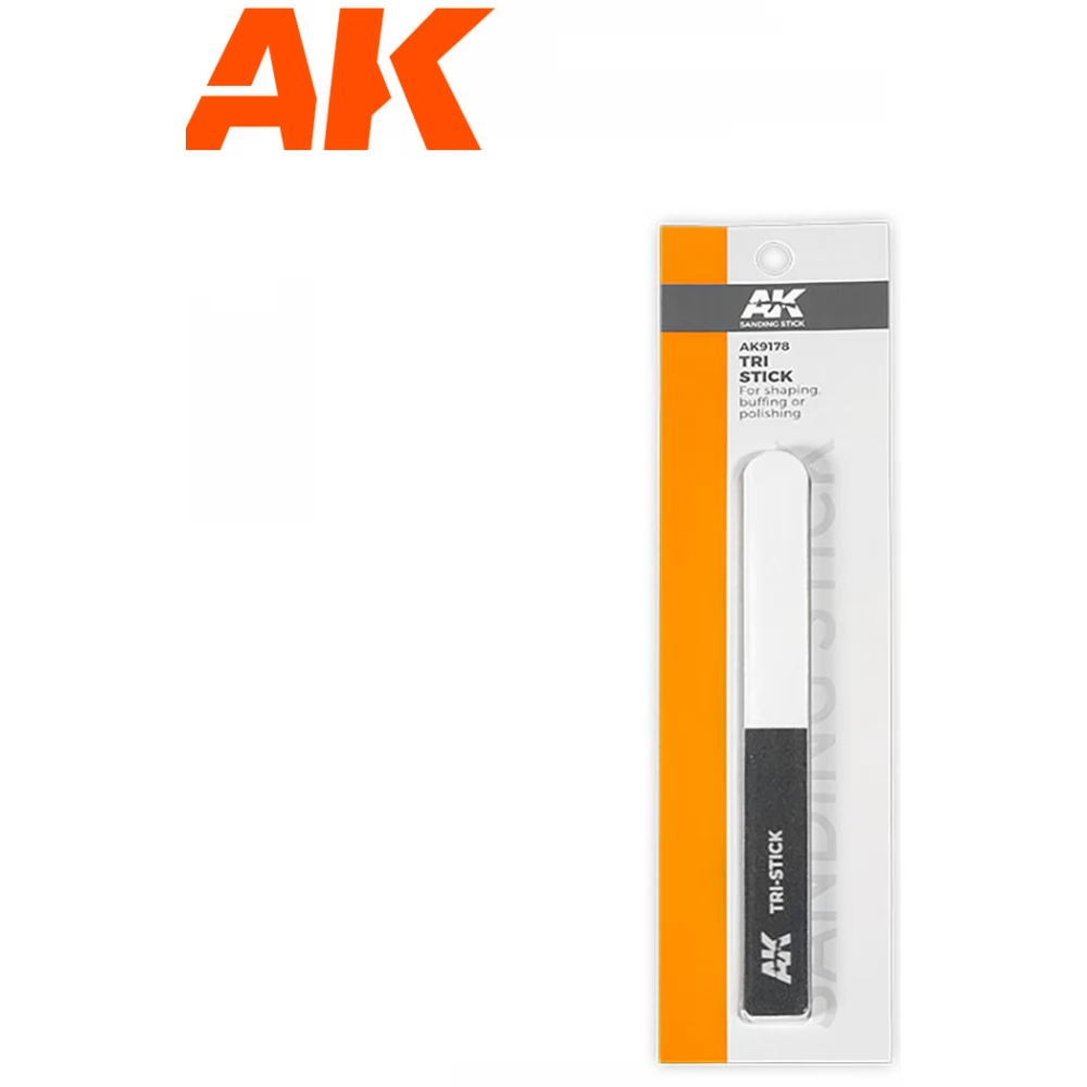 AK INTERACTIVE Sanding Tri-Stick 3 az 1-ben csiszolópálca modellezési célokra