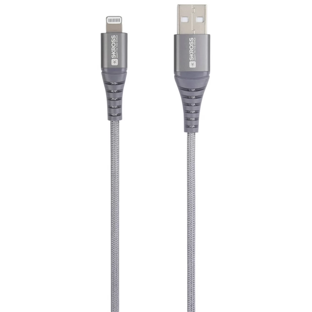 SKROSS USB 2.0 Type C Lightning Punjač/podaci Siva 1.2m USBC-TO-LIGHT-120-STEEL-1