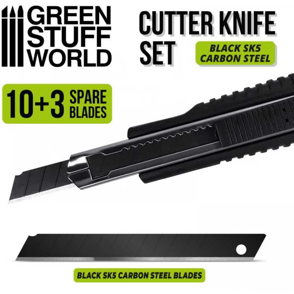GREEN STUFF WORLD Vágó szerszám modellezéshez 10 darab pengével