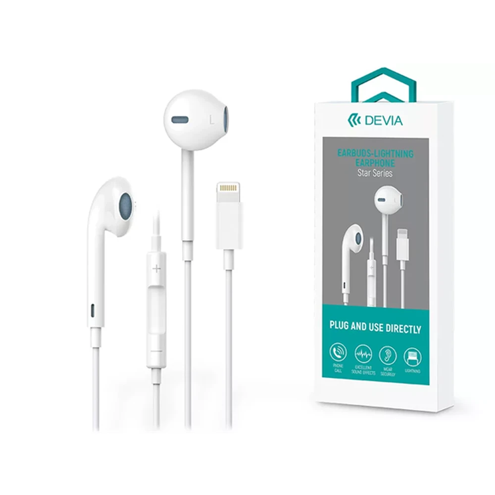DEVIA Universal stereo Recorder earphone Lightning white
