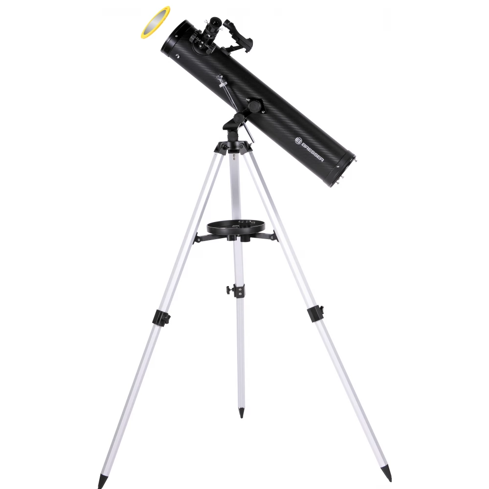BRESSER Venus 76/700 AZ telescope smart phone adapter and solar filter