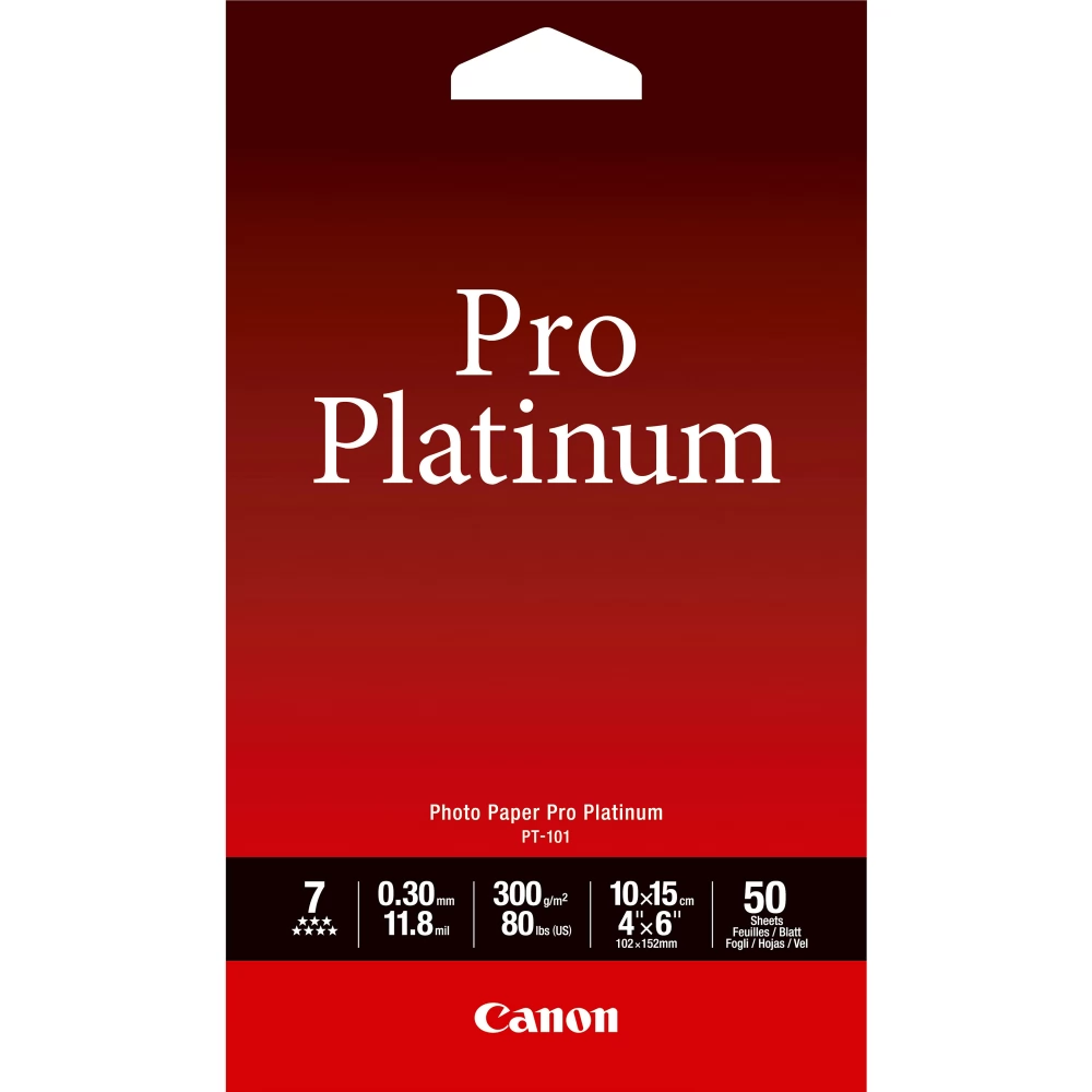 CANON PT-101 Pro Platinum bright photopaper 10 x 15 cm (50 lap)