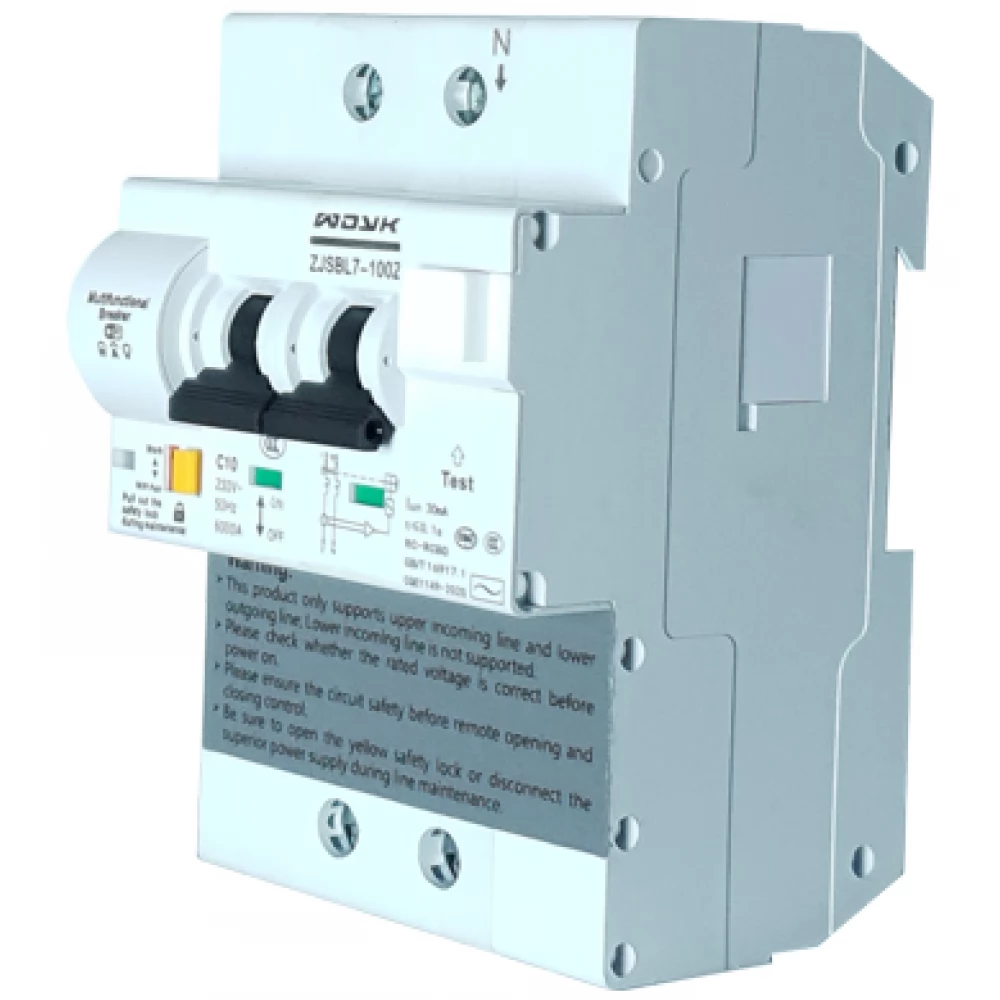 OEM WDYK RCBO POW 10A 1P+1N Wi-Fi-s bipolar combinat Dispozitiv cu curent rezidual montat cu contor