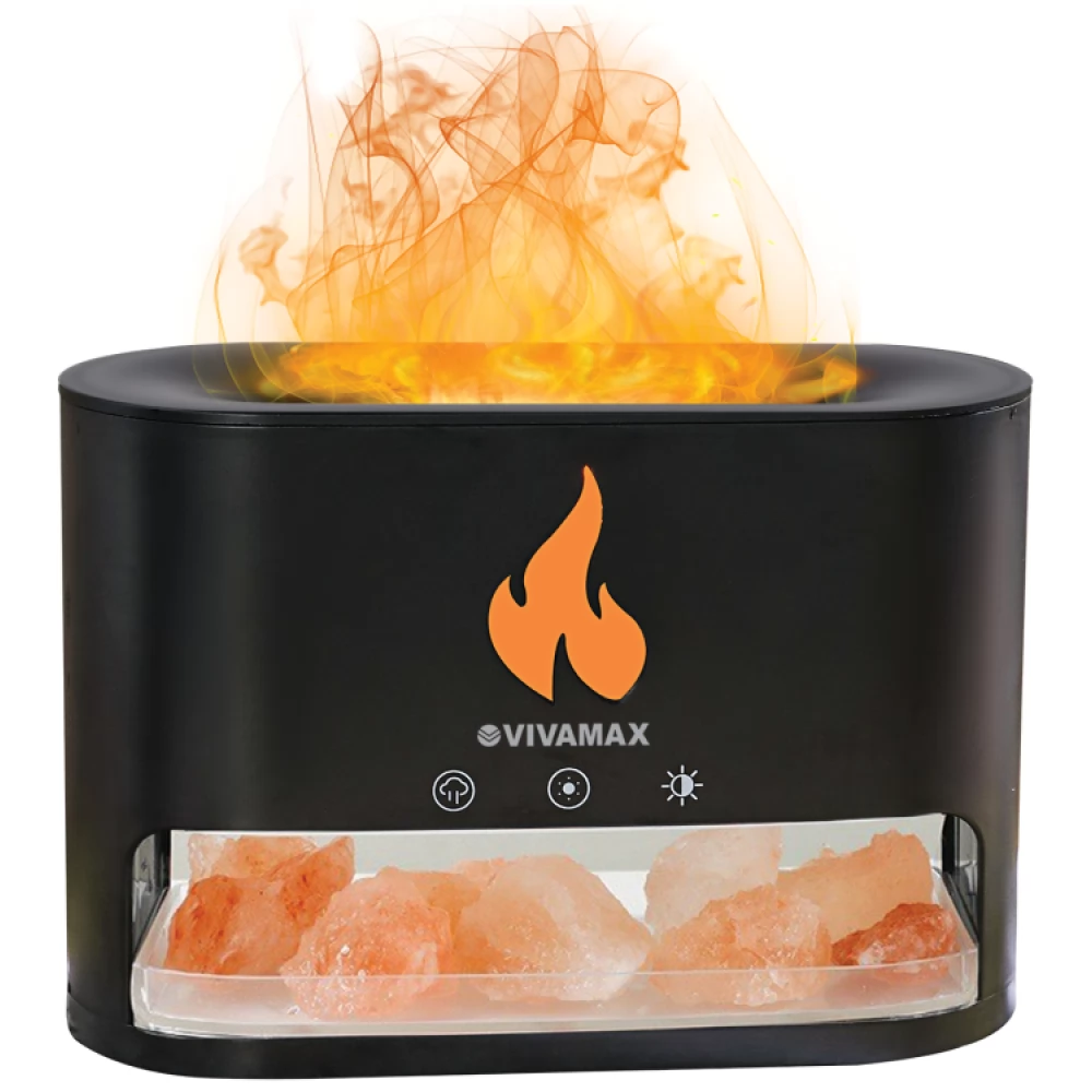 VIVAMAX GYVH55 Flame Aromadiffúzor s kristalima soli 5 W 250 ml crno