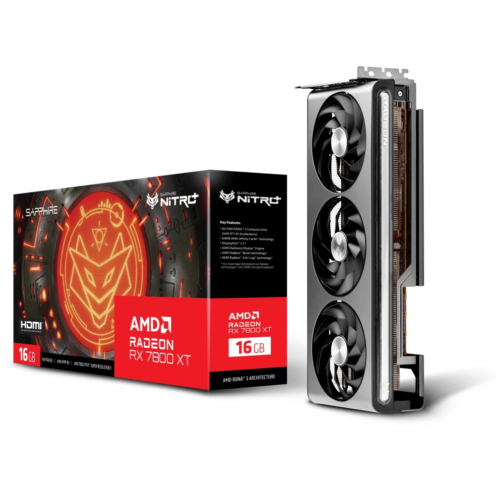 SAPPHIRE 11330-01-20G Radeon RX 7800 XT 16GB GDDR6 NITRO+ PCIE