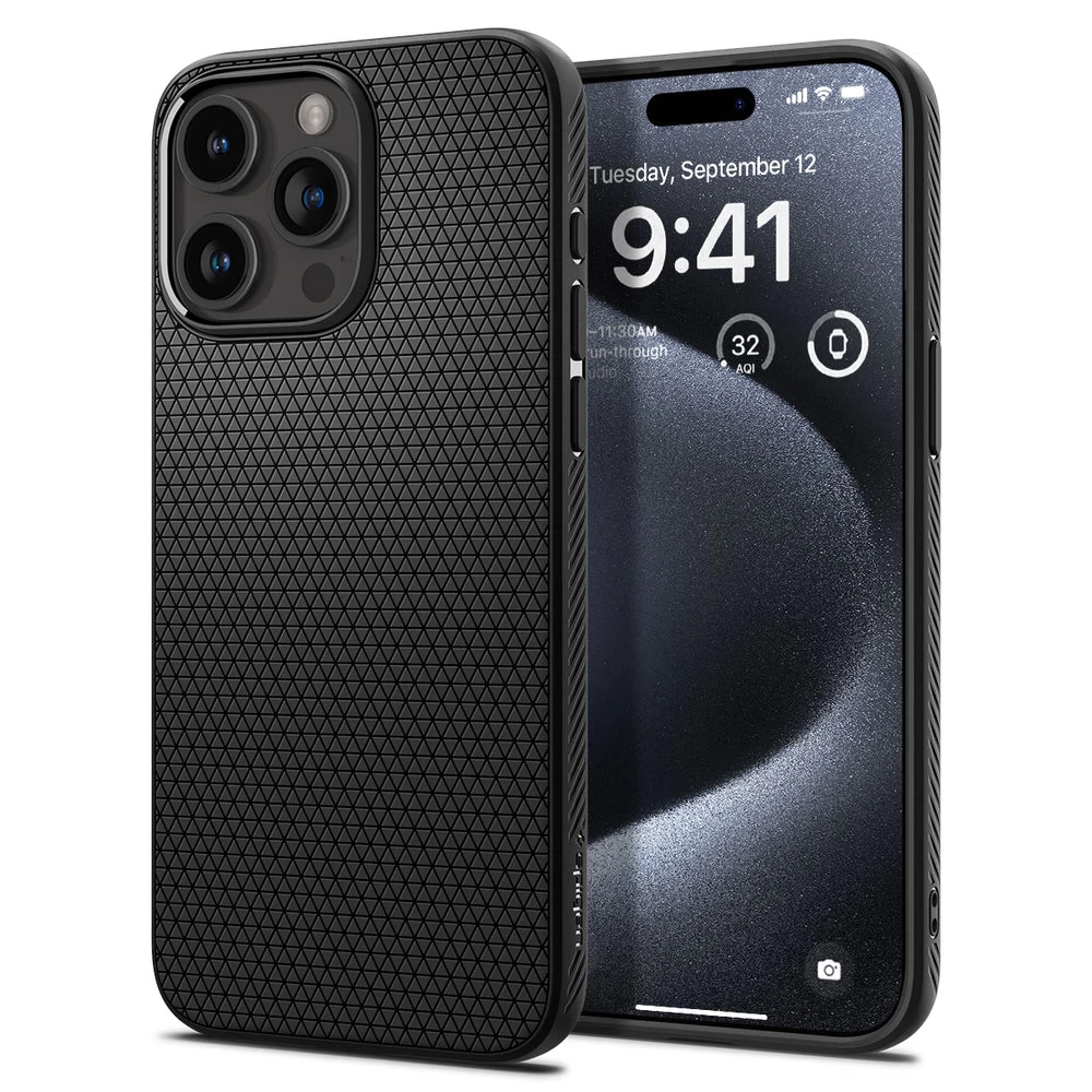 SPIGEN Liquid Air back plates iPhone 15 Pro matt black