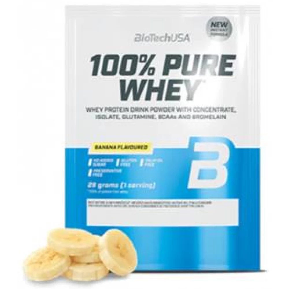 BIOTECH USA 100% Pure Whey Tejsavó fehérjepor 28 g banán
