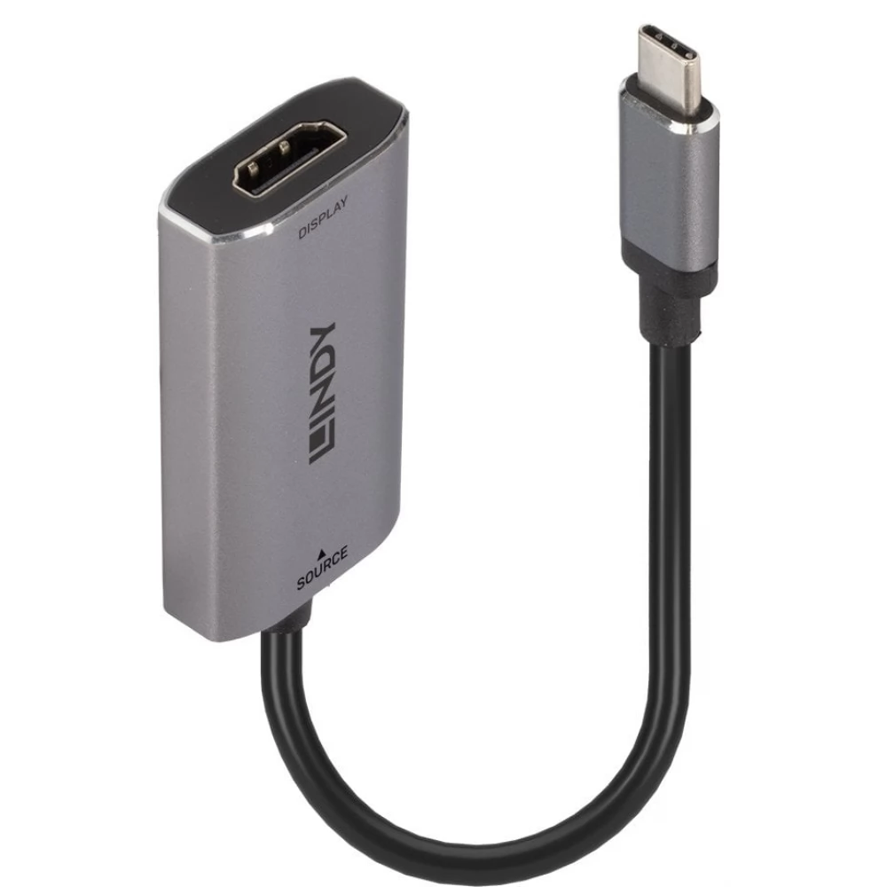 LINDY USB 3.1 Type C HDMI 2.1 Convertor Negru-Gri 11cm 43327