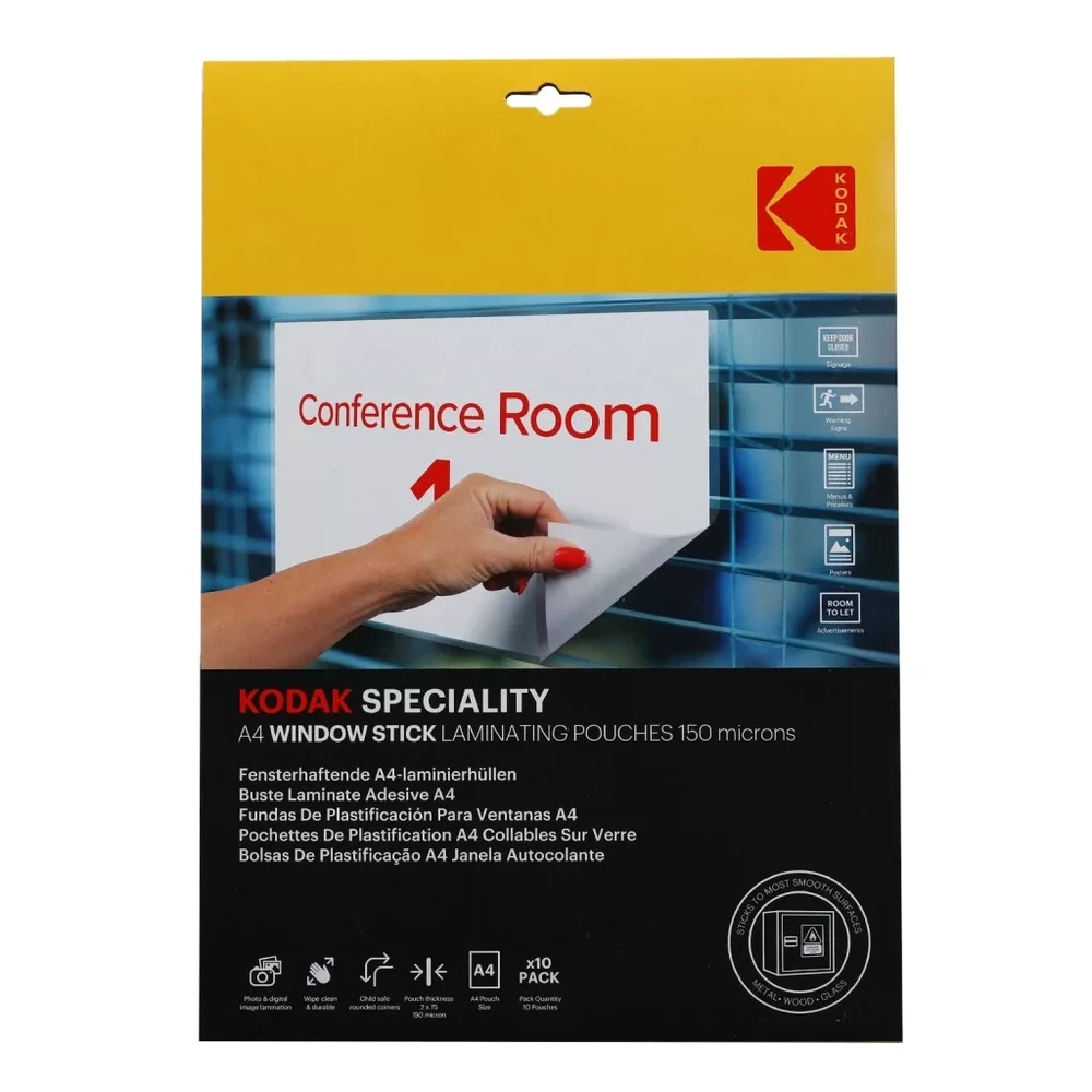 KODAK Üvegre adherent laminating foil A4 150 micron 10 pcs