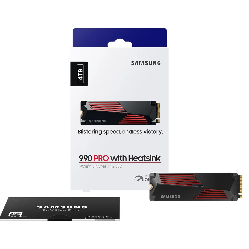 SAMSUNG 4TB 990 PRO with Heatsink M.2 PCIe M.2 2280 MZ-V9P4T0GW