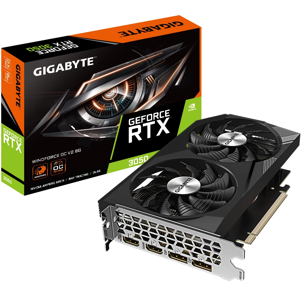 GIGABYTE GV-N3050WF2OCV2-8GD GeForce RTX 3050 8GB GDDR6 WINDFORCE OC V2 PCIE